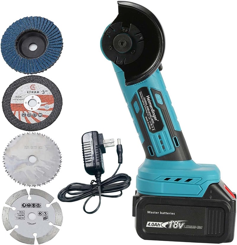 Heimerdinger Brushless Mini Angle Grinder with 4000mAh Battery,Cordless Electric Grinding Tool,19500rpm Compact Power Handheld Cutter for Metal Grinding,Cutting - Image 1